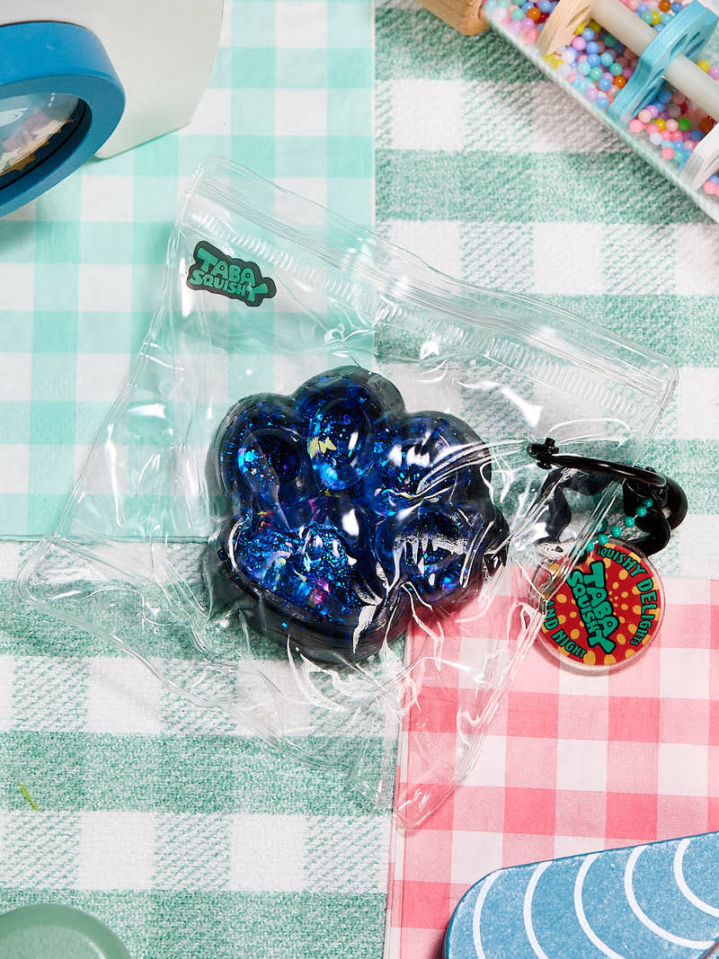 Alternative view of Transparent-black-blue Paw Taba Squishy