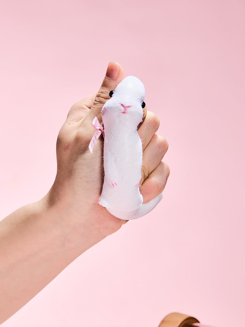 Alternative view of Flocked Cute Bunny with Bow Taba Squishy