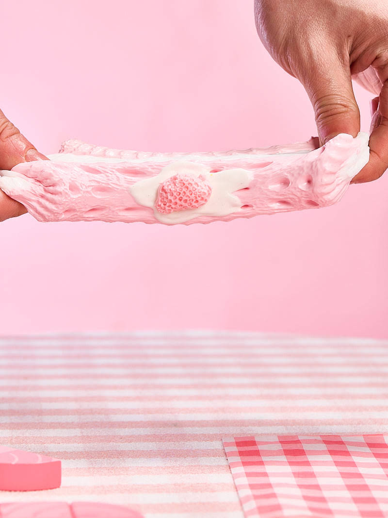 Alternative view of Pink Strawberry Sandwich Cookie Taba Squishy