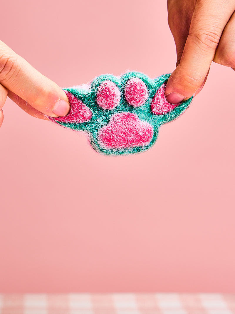 Alternative view of Flocked Christmas Kitten Paw Taba Squishy