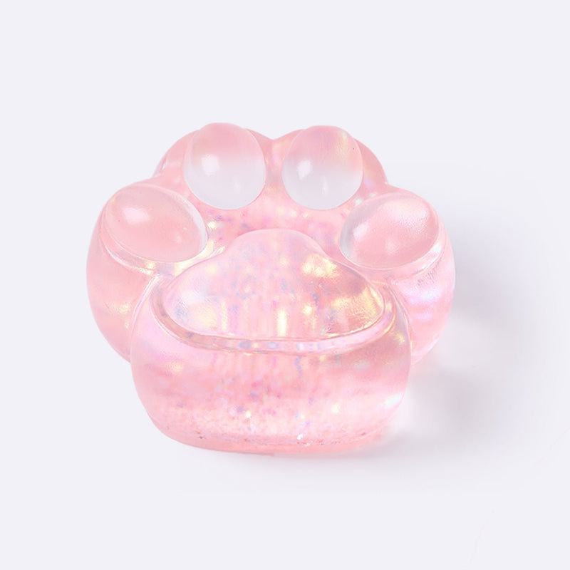 Jumbo Blingbling Transparent-pink Paw Taba Squishy