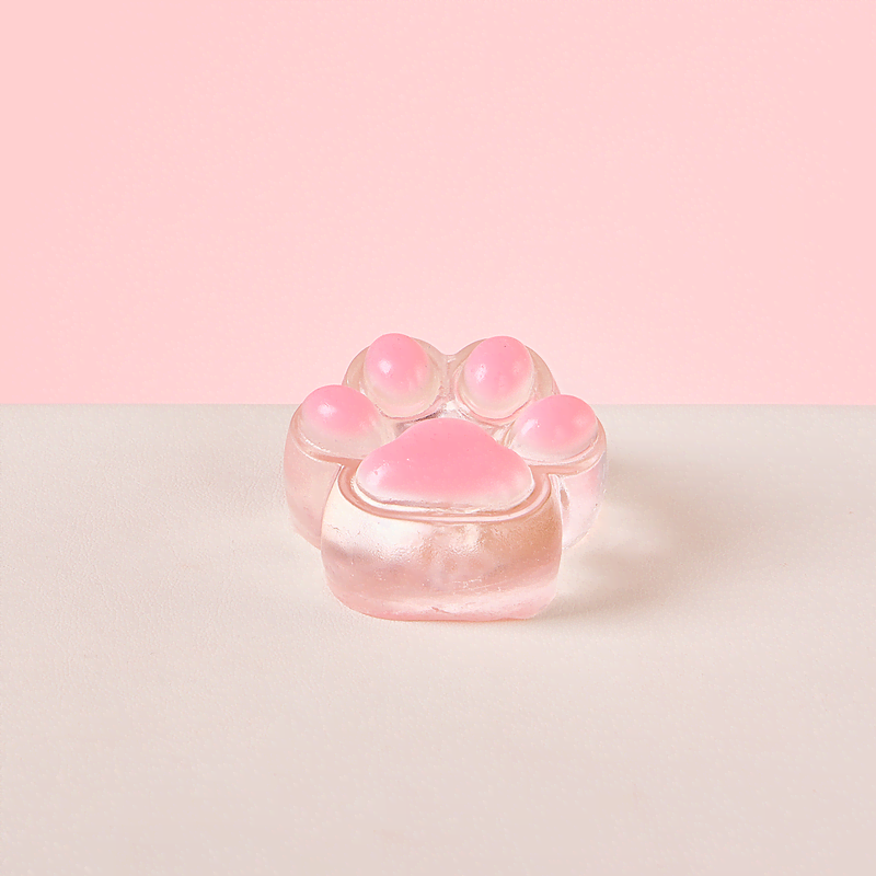 Transparent-pink Paw Taba Squishy