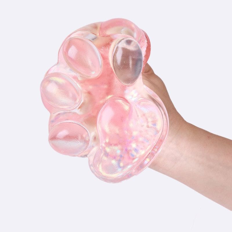 Alternative view of Jumbo Blingbling Transparent-pink Paw Taba Squishy