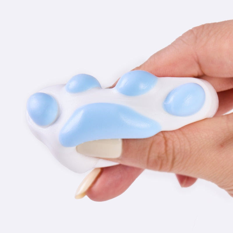 Alternative view of 45g White-blue Paw Taba Squishy