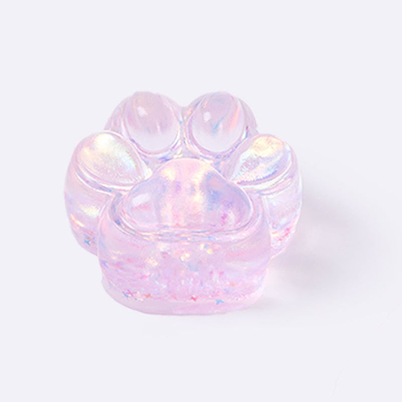 100g Blingbling Transparent-purple Paw Taba Squishy