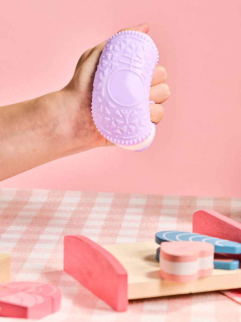 Alternative view of Purple-white Cookie Sandwich Sandwich Taba Squishy