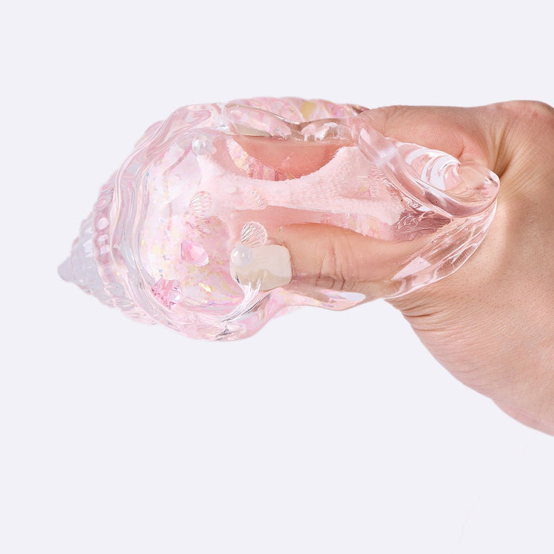 Alternative view of Blingbling Transparent-pink Conch with Starfish Taba Squishy