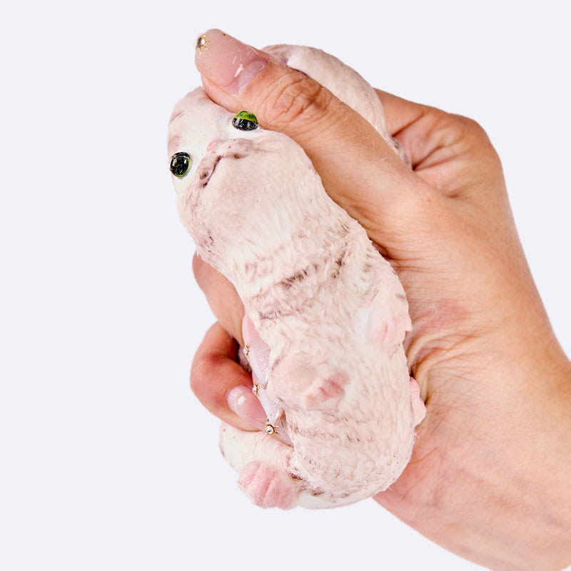 Alternative view of Flocked Brown Cat Taba Squishy