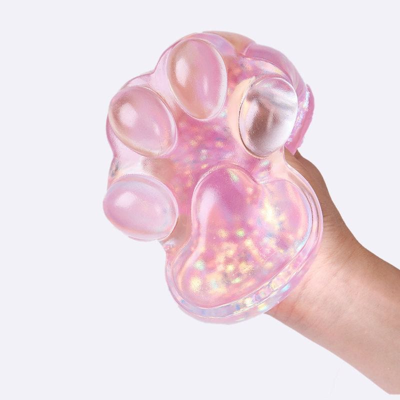 Alternative view of Jumbo Blingbling Transparent-purple Paw Taba Squishy