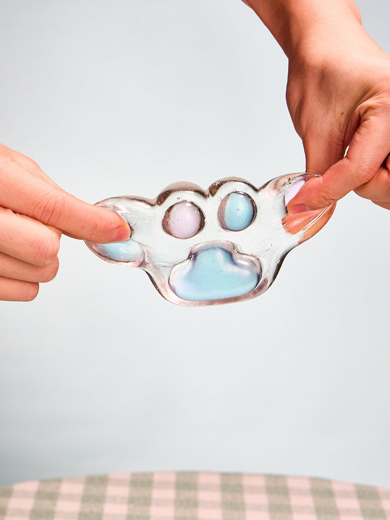 Alternative view of Transparent-blue-pink Paw Taba Squishy